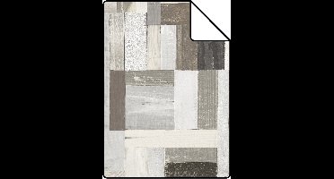 Proefstaal ESTAhome behang sloophout beige en taupe - 138513 - 26,5 x 21 cm