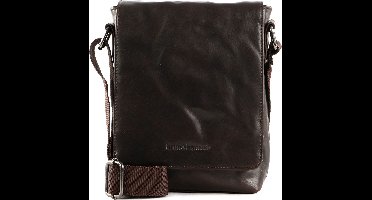 bruno banani Leren Schoudertas Crossbody Bag Brown Donkerbruin