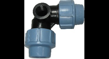 Unidelta Knie 90° PP 32 mm x 1/2" knel x binnendraad 16bar zwart/blauw DVGW/KIWA/WRAS