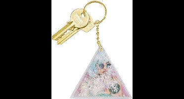 Doiy Sleutelhanger Aqua Glitter 11 Cm Polycarbonaat Wit