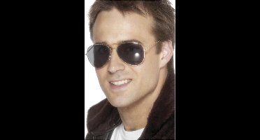 Smiffys - Aviator Kostuum Bril - Goudkleurig