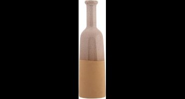 Flesvaas Bottom Part Sanded Finish Greige 10x10xh35cm Rond Aardewerk