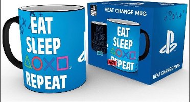 Gb Eye Warmtemok Playstation 'eat, Sleep, Repeat' Zwart 300 Ml