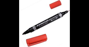 Permanente markeerstift Staedtler Lumocolor 348 Dubbel Rood 10 Stuks