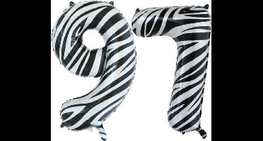 Folieballon 97 jaar zebra 86cm