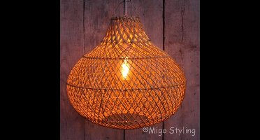 Sfeervolle Rieten Hanglamp - Groot Formaat - Dia 50cm - Natuurlijke Rustieke Sfeer