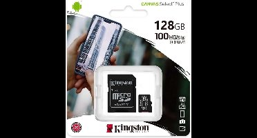 Kingston Micro SD 128 GB Geheugenkaart met adapter - Klasse 10