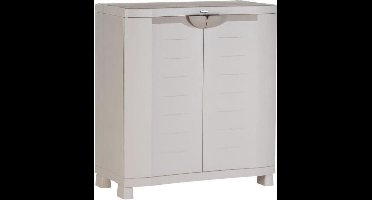 SPACESAVER 90 PLASTIKEN 2-deurs lage kast met planken - l 90 xd 45 xh 100 cm - Space SAVER bereik - Binnen en buiten