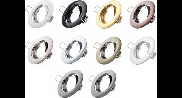 Ledmaxx Inbouwspot rond chroom kantelbaar voor GU10 | zaagmaat 68mm | GU10 | Max 1x50W exclusief