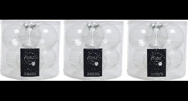 Decoris kerstballen - 24x st - transparant parelmoer - D8 cm - glas - kerstversiering