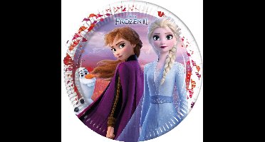 8x Disney Frozen 2 bordjes 23 cm van karton - feest thema bordjes