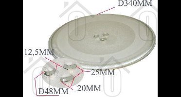 LG Glasplaat Draaiplateau 34cm MC7884NC MC8087 3390W1A029A