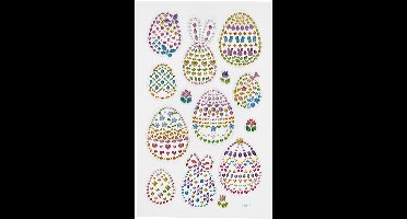 Diamond stickers, paaseieren, vel 10x16 cm, 1 vel