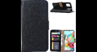Hoesje Geschikt Voor Samsung Galaxy A71 Portemonnee / Boek hoesje - Zwart