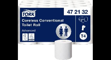 Tork hulsloos traditioneel toiletpapier, wit, 2 laags, pak à 24 rol (472132)