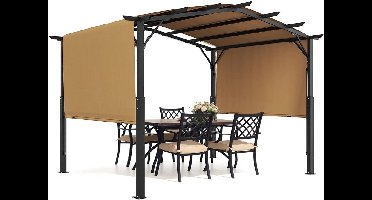 Pergola – Tuinoverkapping – Schaduwdoek – Buitenverblijf – 10x10 Foet– Stalen Frame – Waterafstotend Polyester