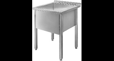 Mega-M Professionele Gastronomie Spoelbak - 60x60x85 cm - RVS AISI 441 - Gelast - Enkele Diepe Spoelbak - Voor Horeca en Grootkeuken