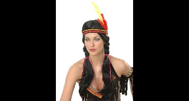 Vegaoo - Indiaanse pruik voor dames - Zwart - One Size