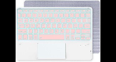 Draadloos Bluetooth Toetsenbord met Touchpad - Ultradun - 7-Kleuren Backlit - Compatibel met iOS, Android, Windows - Italiaanse Layout - Rose Gold