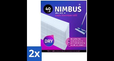 2 x NIMBUS Magic Vloerdoekjes Navulling 40 stuks per verpakking - Vloerdoekjes - Vloerwissers - Schoonmaak - Schoonmaken - Vloerwissen