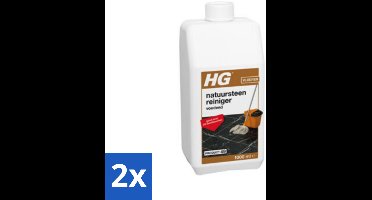2 x HG Natuursteen Reiniger Voedend 1 liter - Natuursteenreiniger - Marmeren Vloeren - Vloerreiniger - Natuursteenonderhoud - Vloeren Schoonmaken
