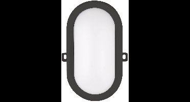 Bailey LED Bulkhead Basic 6W 400lm 3000K Zwart Ovaal IP54 | Warm Wit | 6 watt | 10.000 Branduren