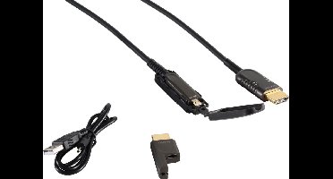 S-Impuls Actieve HDMI optical fiber kabel met smalle connector - versie 2.0 (4K 60Hz HDR) - 50 meter