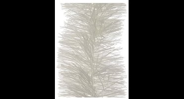 Decoris kerstslinger - 2x - wit - 270 x 10 cm - folie/tinsel - lametta slingers