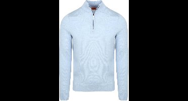 Suitable Merino Half Zip Trui Lichtblauw - Maat 3XL - Heren - Quarter zip - Schipperstrui met rits - Volwassen mannen