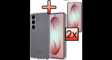 Hoesje - Met 2x Screenprotector - Geschikt voor Samsung Galaxy S26 Plus - Sterk & Shockproof - Back Cover - Siliconen Case - Telefoon Hoes - Transparant