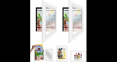 Core® Wissellijst Kindertekening - Fotolijst - Luxe fotolijst voor kindertekeningen - Wit - ‎30cm x 21cm x 3cm