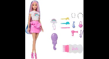Barbie Modepop met extra lang schitterend regenbooghaar en 12 stylingaccessoires