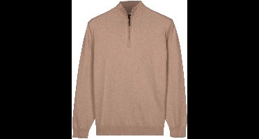 Baileys – Heren Trui – Half Zip Sweat – Basic Pullover met Rits – Taupe - NOS8400-865