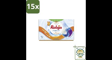 15 x Robijn Wascapsules 3-in-1 Stralend Wit 15 stuks per verpakking - Grootverpakking - Wit Was - Stralend Wit - Wascapsules - White Serum - Wasbescherming