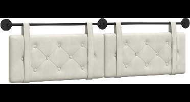 vidaXL - Hangend - hoofdbord - Crème - Fluweel