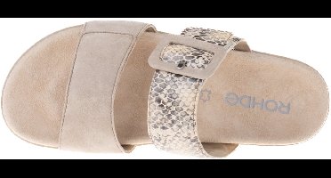 Rohde 6313 12 Slippers Grijs Slangenprint Suede en Leer Dames - Grijs - 36