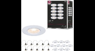 Inbouwlamp Set van 10 star rond 90mm GU10 max. 10x10W 230V dimbaar Wit