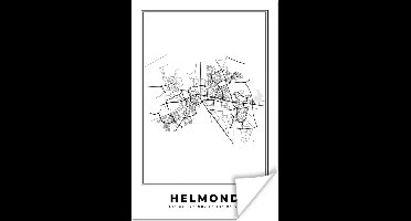 Poster Plattegrond – Helmond – Zwart Wit – Stadskaart - Nederland - Kaart - 20x30 cm
