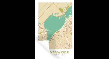 Muurstickers - Sticker Folie - Kaart - Wolderwijde - Retro - Plattegrond - Stadskaart - 20x30 cm - Plakfolie - Muurstickers Kinderkamer - Zelfklevend Behang - Zelfklevend behangpapier - Stickerfolie