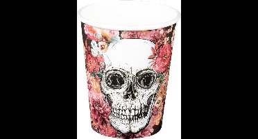 Boland - Tafeldecoratie - Halloween Bekers Day of The Dead Karton 250ml 6 stuks