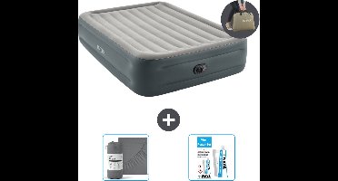Intex Luchtbed - 2-Persoons - 152 x 203 x 46 cm - Grijs - Inclusief pomp - Hoeslaken en Reparatieset