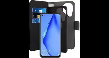 Puro, Hoesje geschikt voor Huawei P40 Lite - 2-in-1 Folio met Magnetische Backcover & Kaarthouder, Zwart