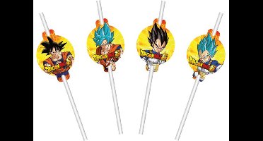 CHAKS - 8 Dragon Ball Z papieren rietjes met medaillons