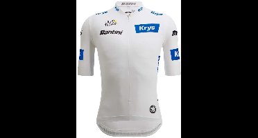 Santini Tour De France Official White 2025 Korte Mouw Wielertrui Wit S Man