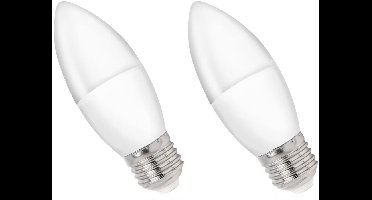 Spectrum LED Kaarslamp E27 8W - 230V - 710 Lumen - 3000K Warm wit - Gezellig licht - Energiezuinig - 2 stuks