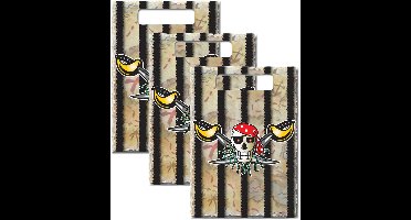 Piraten verjaardag feestzakjes - 24x stuks - Snoepzakjes/cadaeuzakjes/uitdeelzakjes - feestartikelen 23 x 17 cm
