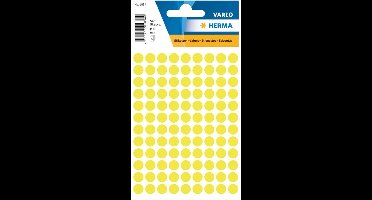 Etiket herma 1834 rond 8mm fluor geel 540st | 10 stuks