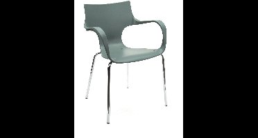 Workliving Jim Stoel - Dusty Green - Aluminium Onderstel