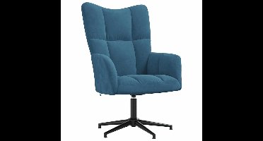 vidaXL - Relaxstoel - fluweel - blauw