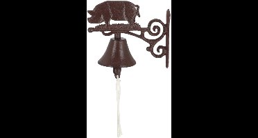 Esschert design Deurbel varken - gietijzer - L20 cm - vintage - klassieke deurbel - bel